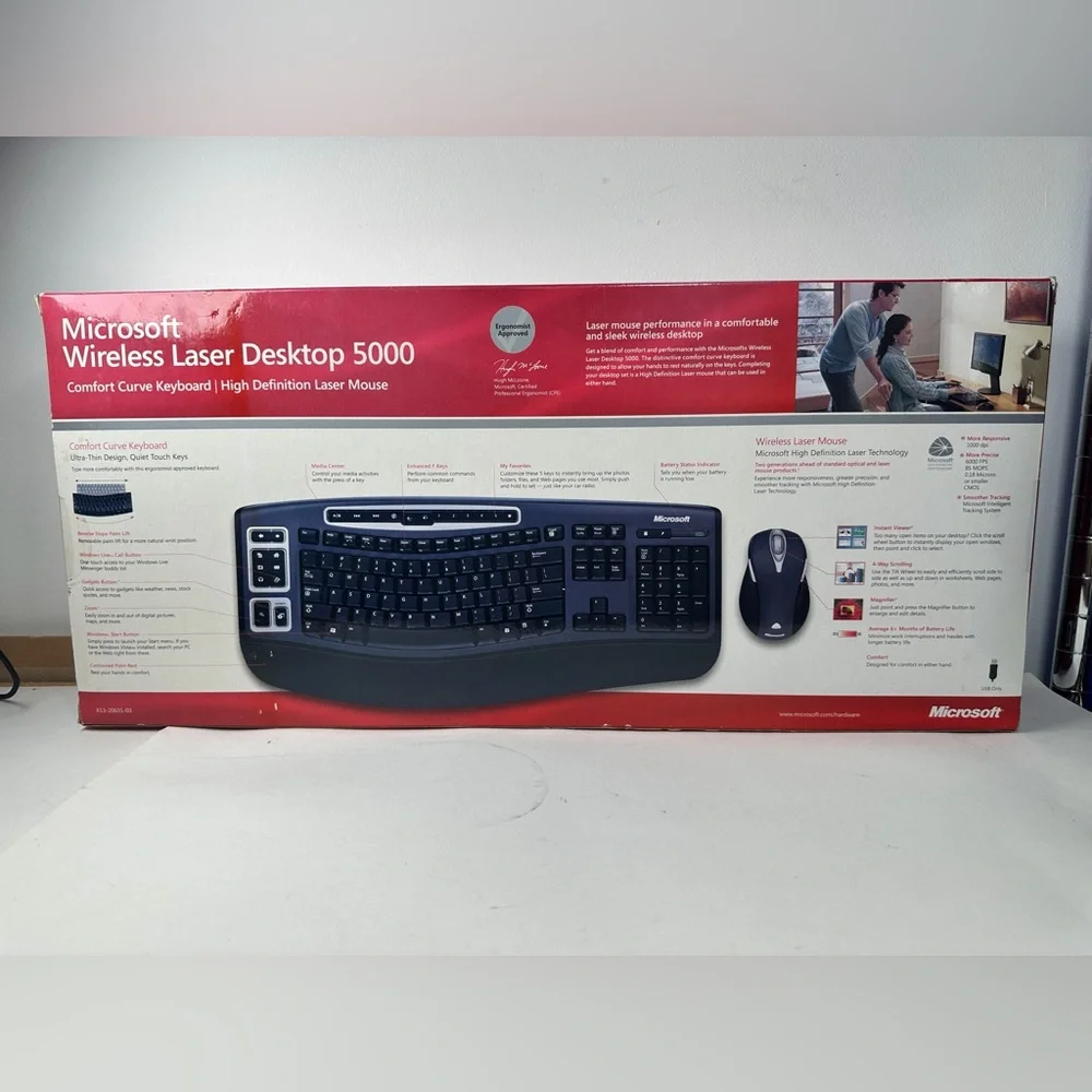 Microsoft Wireless Laser Desktop 5000 - Black and Gray